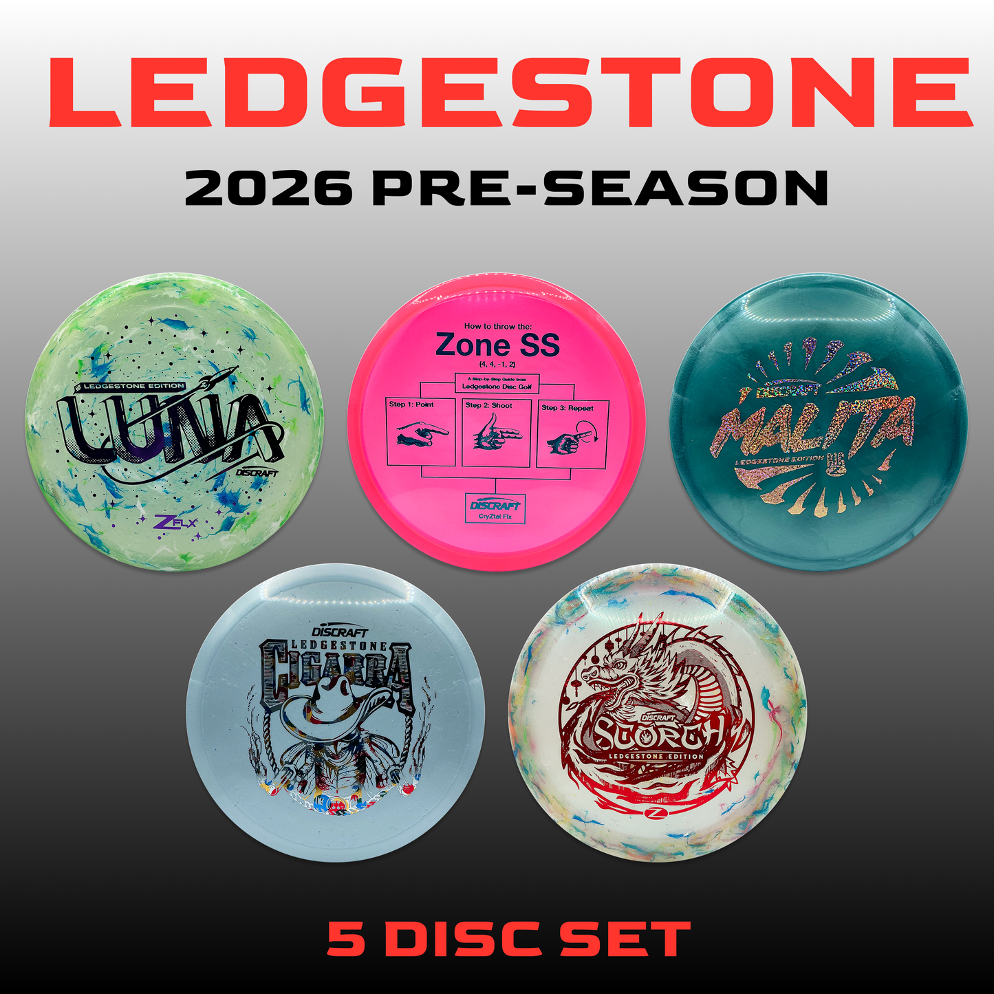 Discraft Ledgestone Pre-Season 2026 - Full Set (5 Discs)